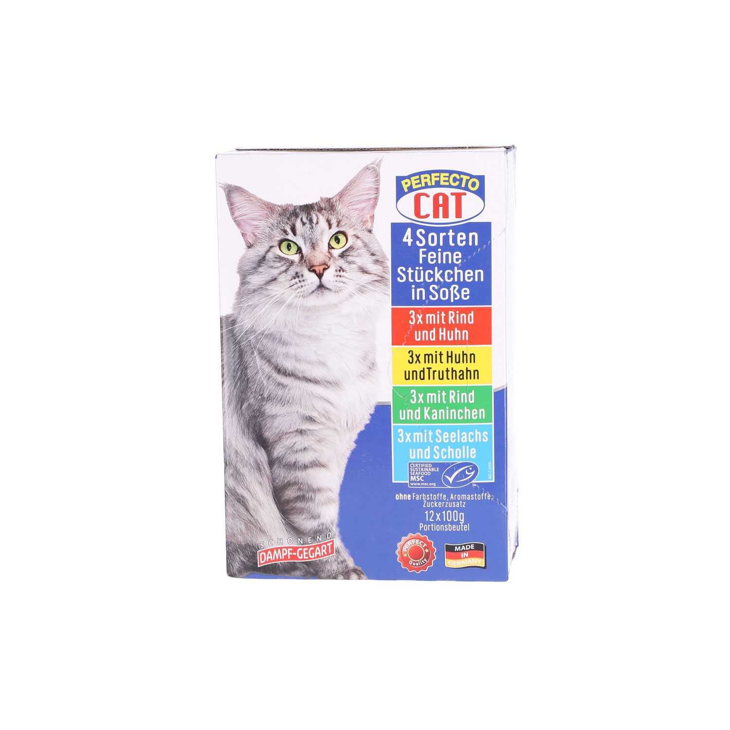 Perfecto Cat Katzenfutter Multipack Feine Stücke in Soße 12x 100 g