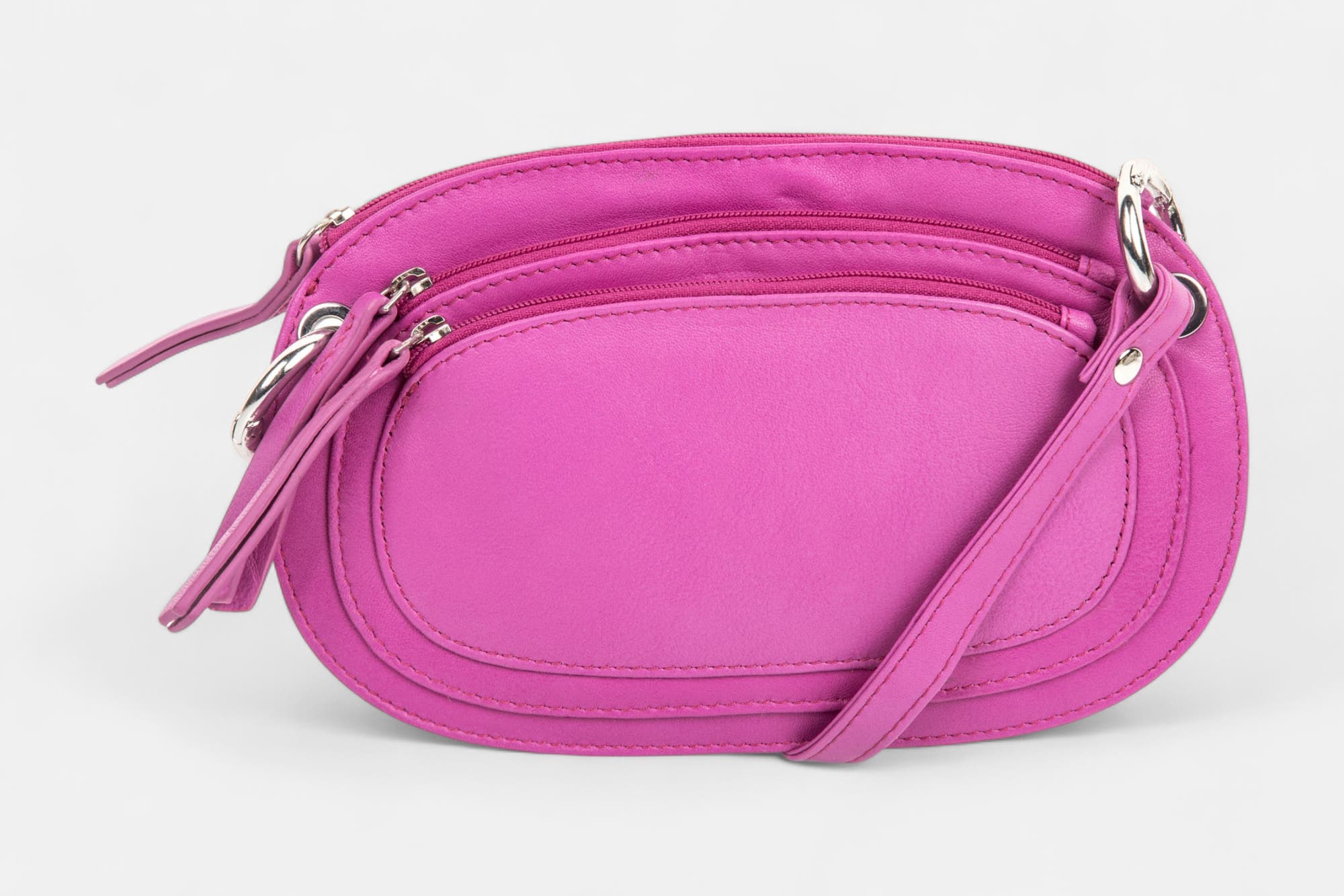 Sac bandoulière en cuir rose
