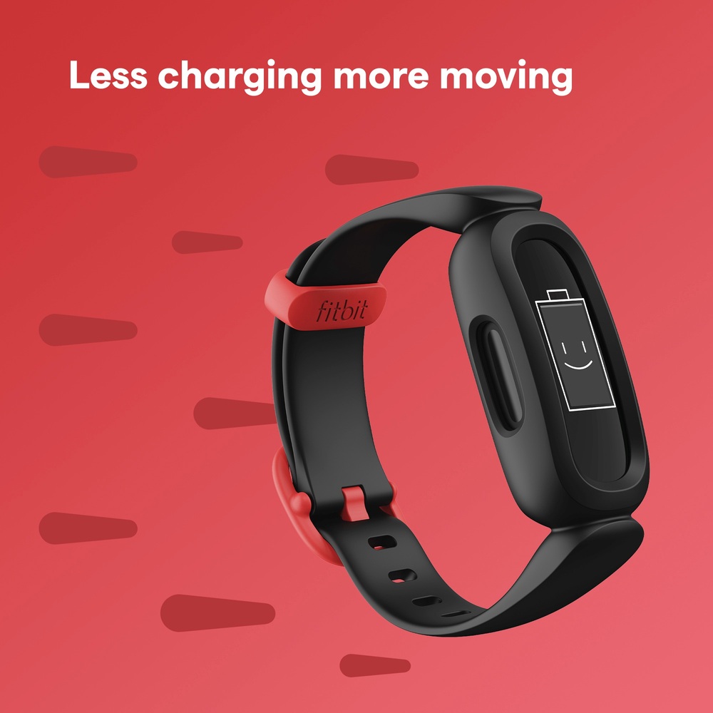 Fitbit Ace 3 Aktivitätstracker für Kinder ab 6 Jahren, Schwarz/Sportrot