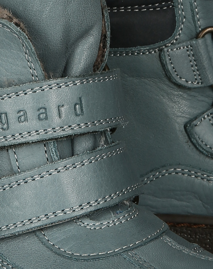 Leder-Boots TEX REFLECT mit Klett in blaugrau