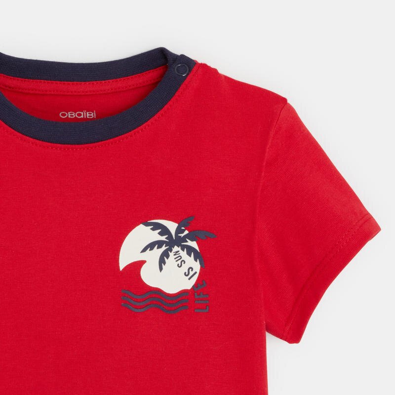 T-shirt palmier rouge bébé garçon Rouge