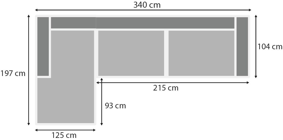 Loungebank stof Tokio 170 Amarillo B340 x D197 x H86 cm