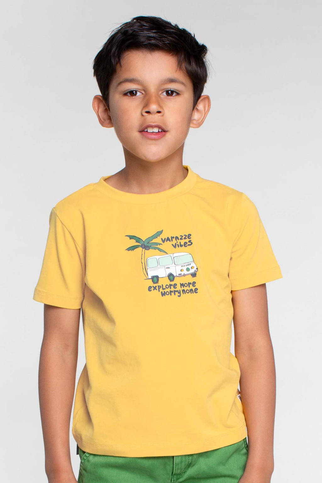 Moodstreet T-shirt met printopdruk zonnig geel
