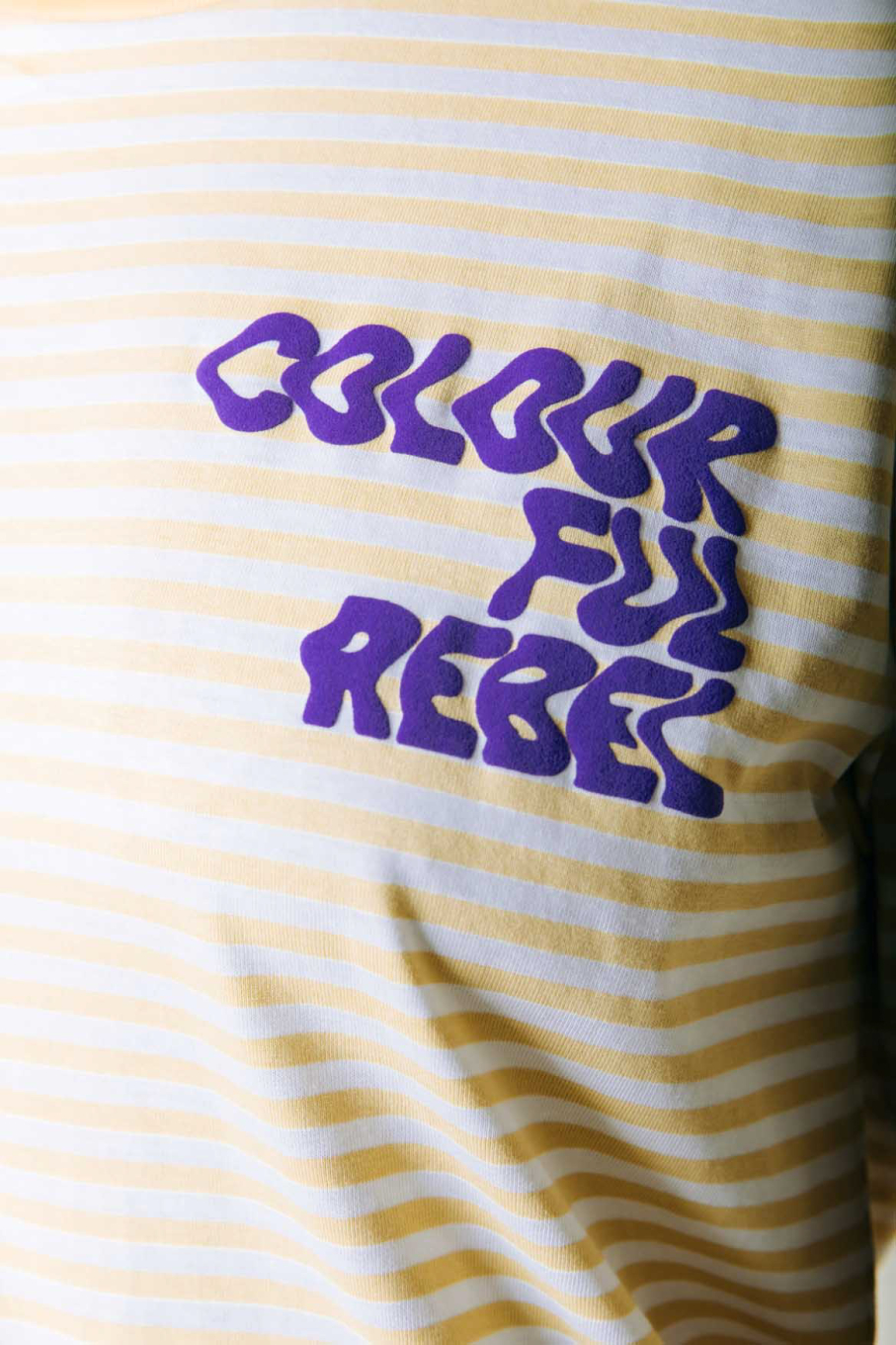Colourful Rebel Puff Logo Striped T-shirt