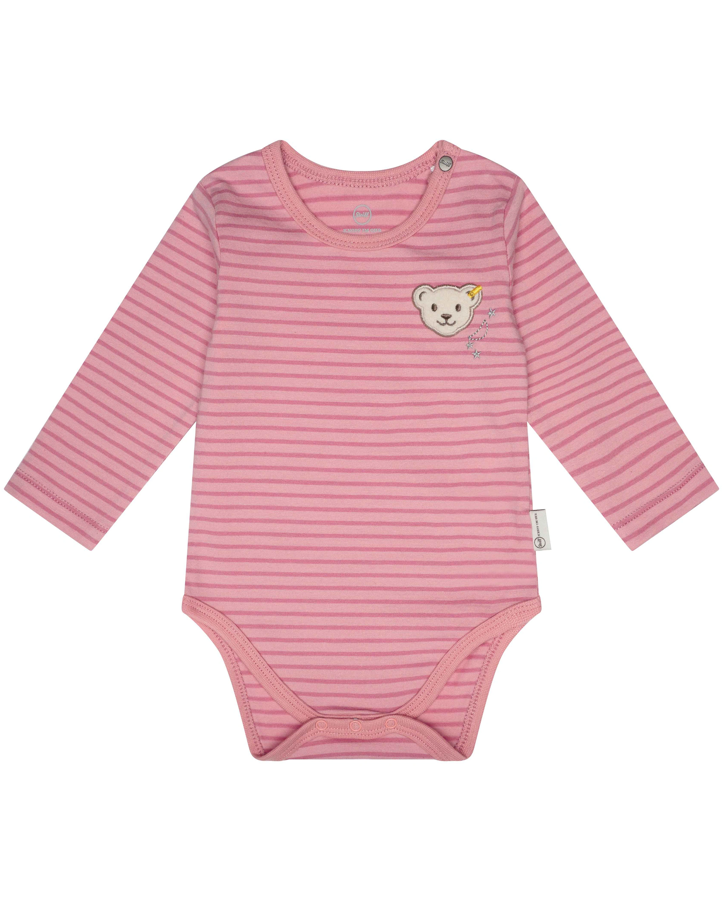 Langarm-Body SAGA geringelt in bridal rose