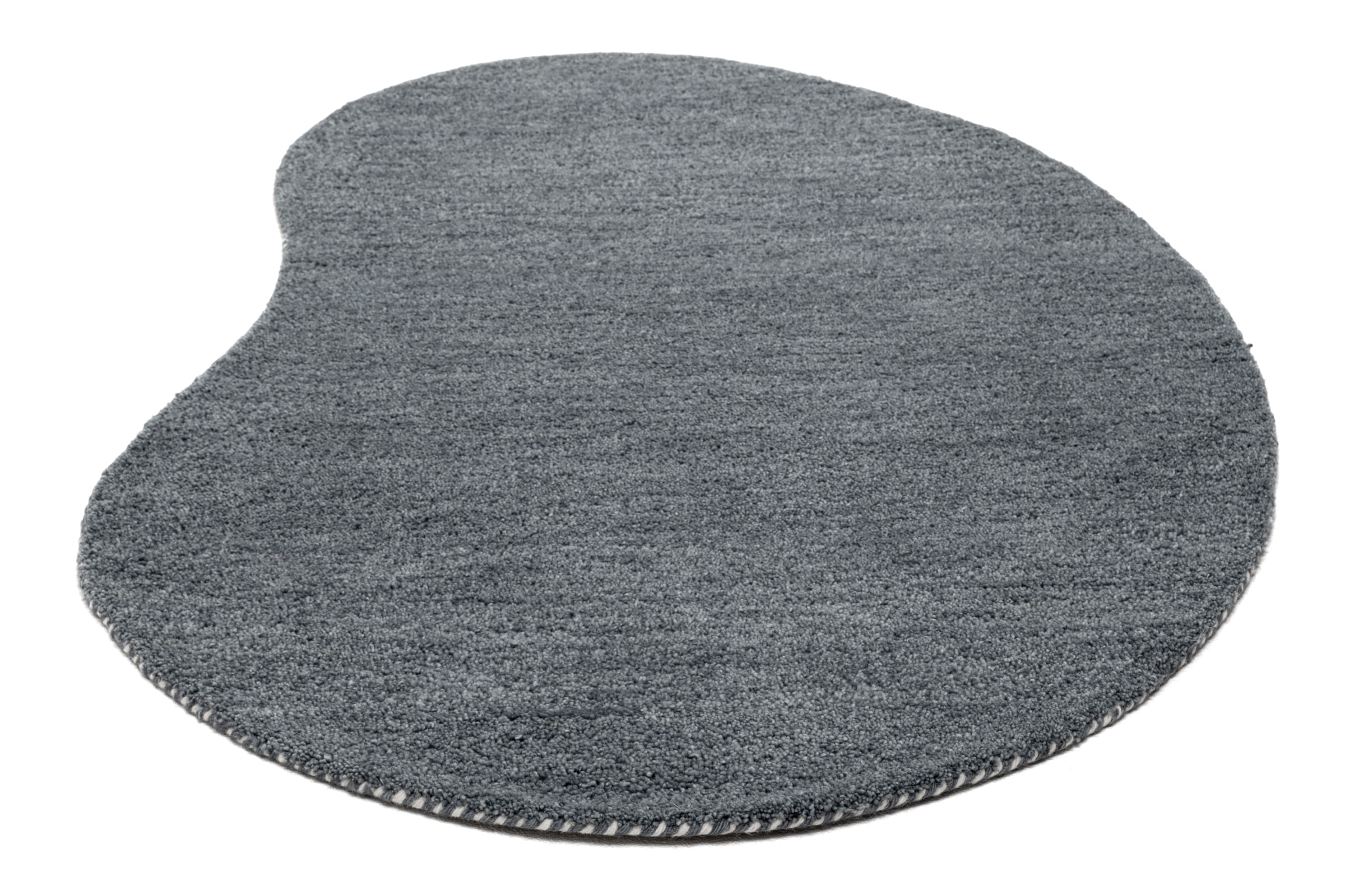 THEKO Wollteppich »Gabbeh Uni, Handgefertigt, Teppich, meliert, reine Wolle,« oval 14 mm Höhe Schlafzimmer, Wohnzimmer, Esszimmer, auch als Läufer, eckig  oder rund