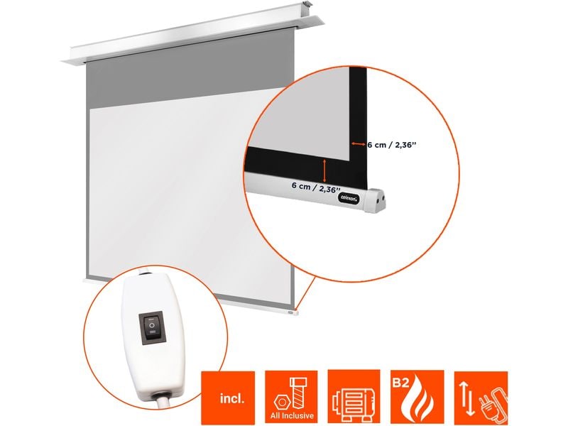 Celexon Deckeinbauleinwand Motor Professional Plus 300x225c Elektrische Deckeneinbau Leinwand