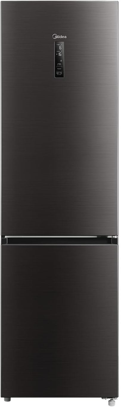 Midea MDRB521MGA28O Kühl-/Gefrierkombination/NoFrost/Inverter Kompressor/Metal Cooling/Niedrigtemperaturzone/180° Verstellbare Gefrierfach-Schublade/201 cm hoch/256 L Kühlteil/122 L Gefrierteil