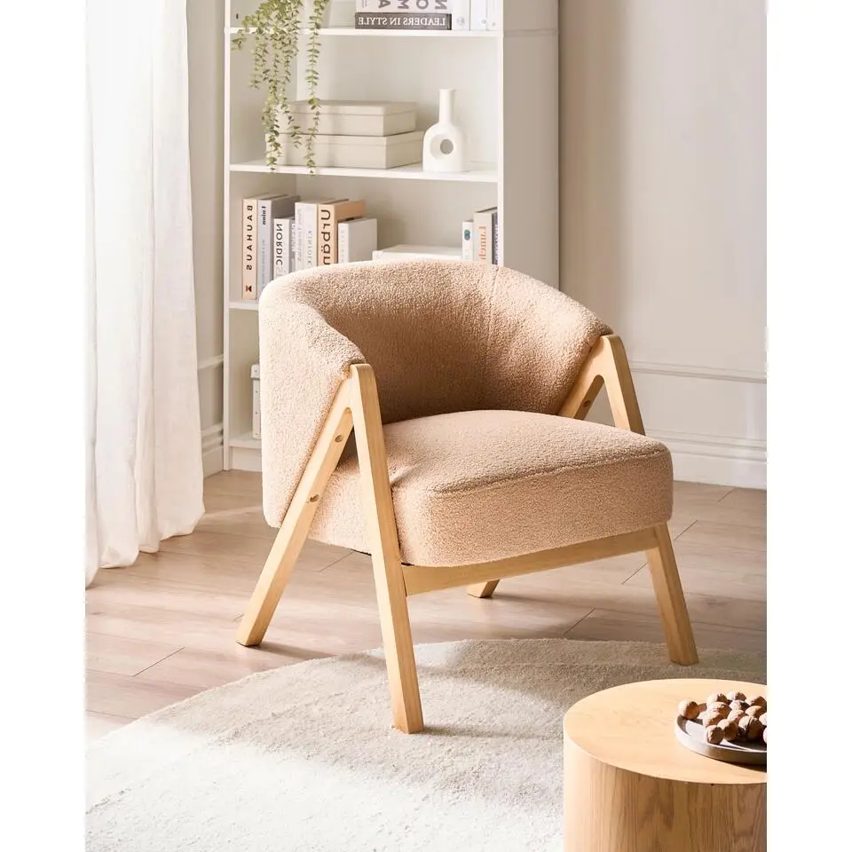 SKEI - Fauteuil - Beige - Bouclé