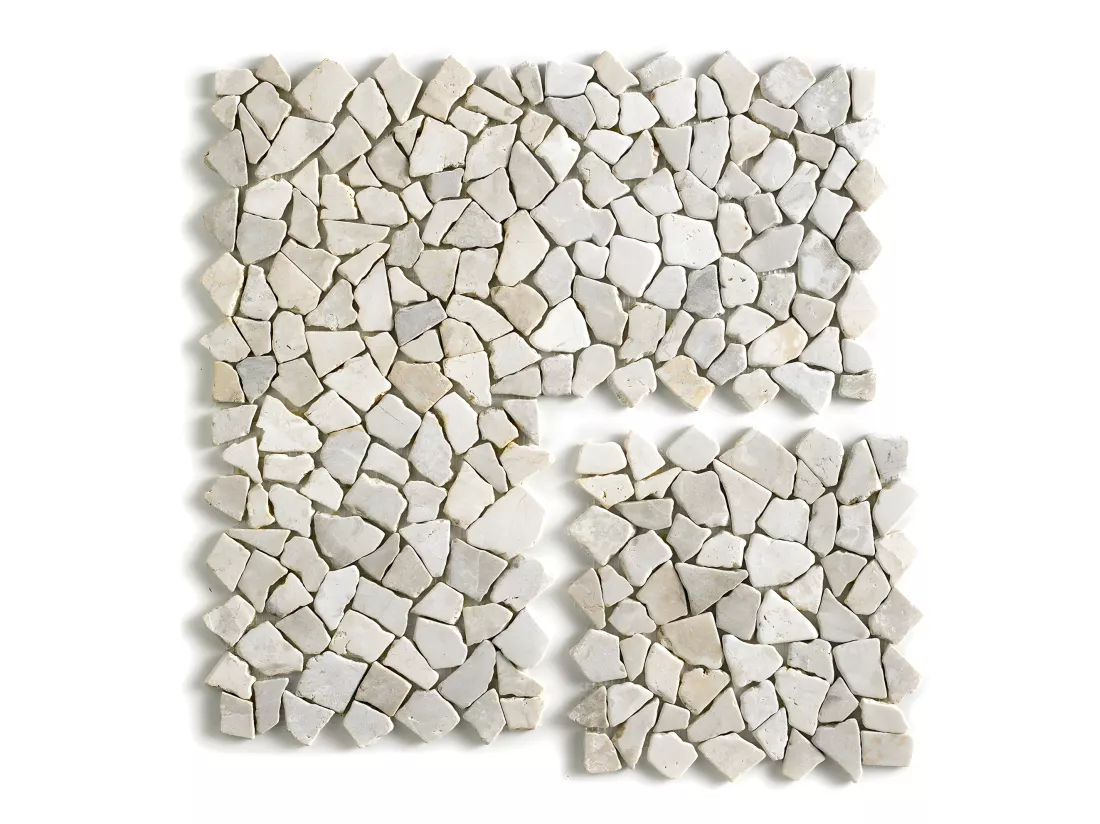 Carrelage de mosaïque (Boite de 1m²)/ Plaque mosaïque mur et sol en marbre naturel coloris blanc - 30 x 30 cm