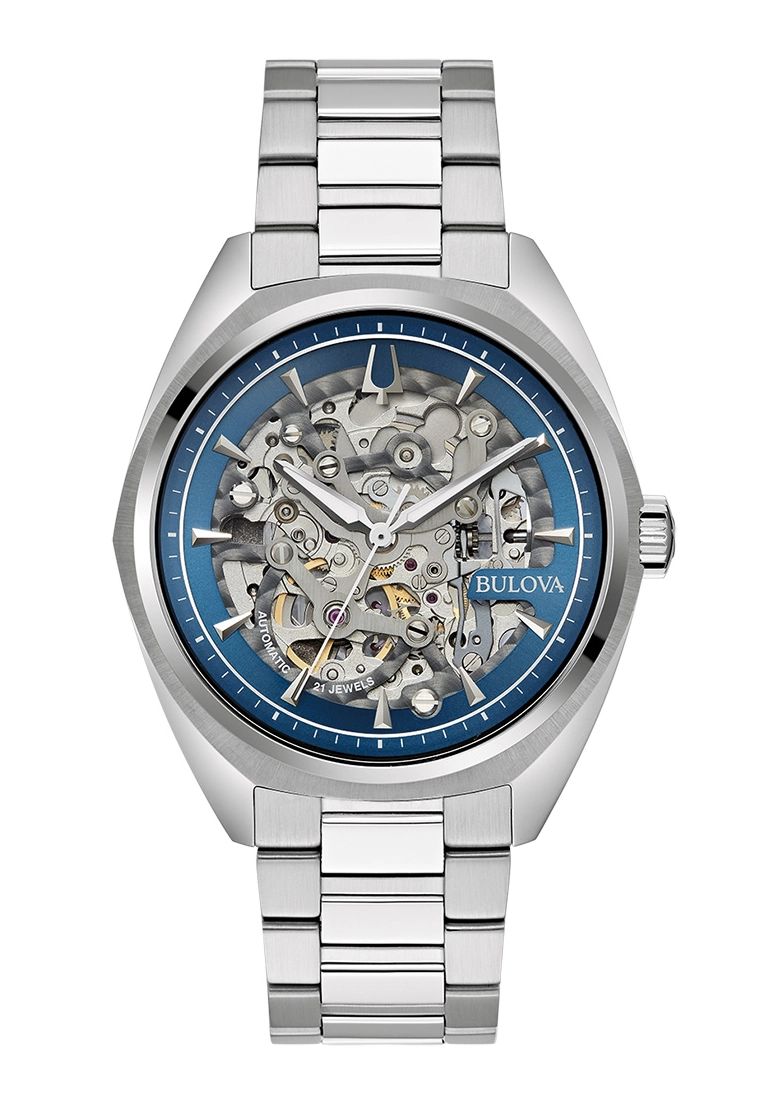 Bulova Herrenuhr Skeleton Old Classic Blau 96A292