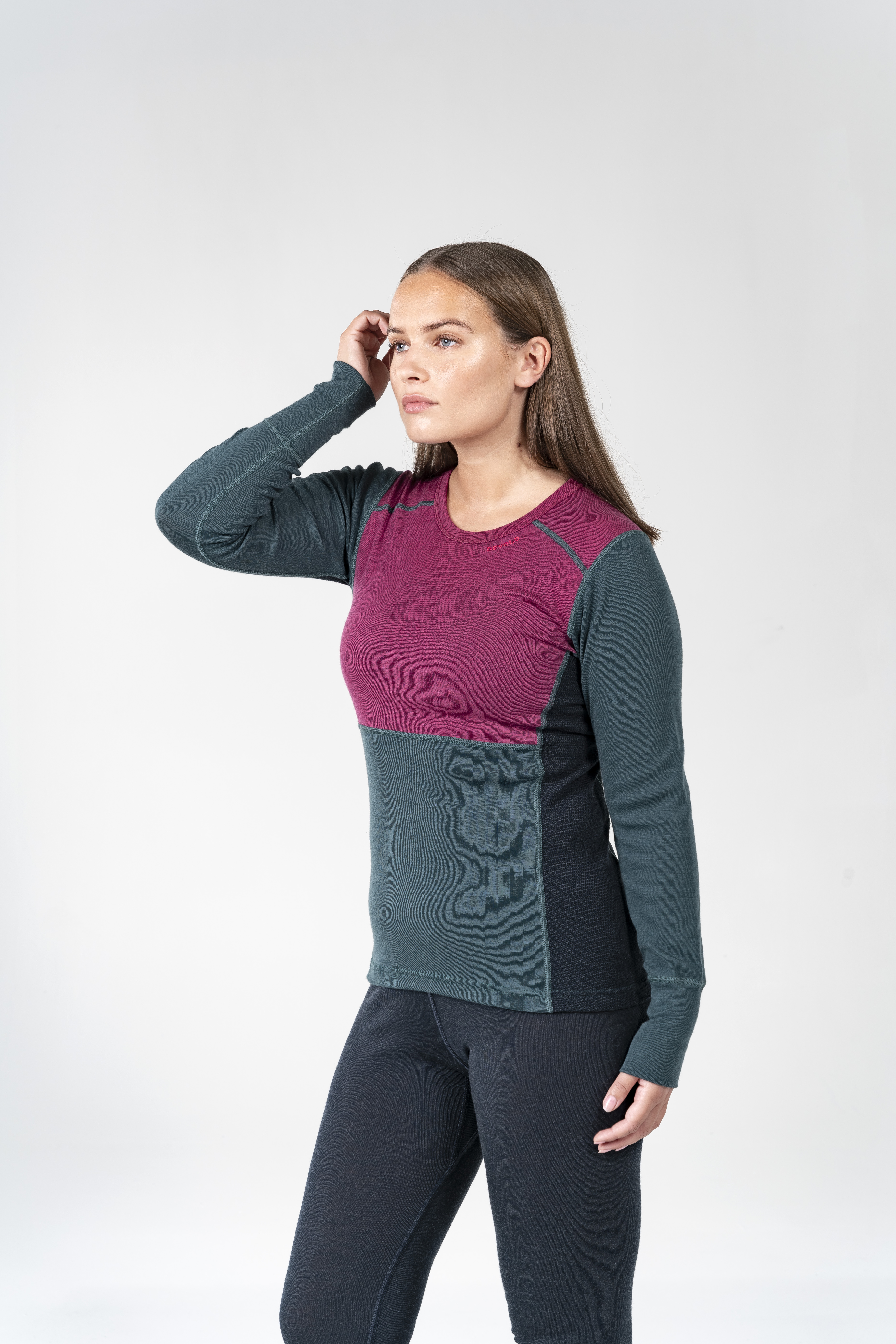 Lauparen Merino 190 Shirt Dame Beetroot/Woods/Ink