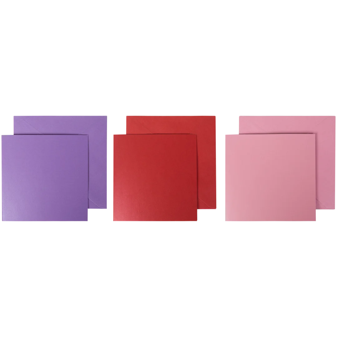 Craft & Design kaarten met envelop 12 stuks | diverse kleuren