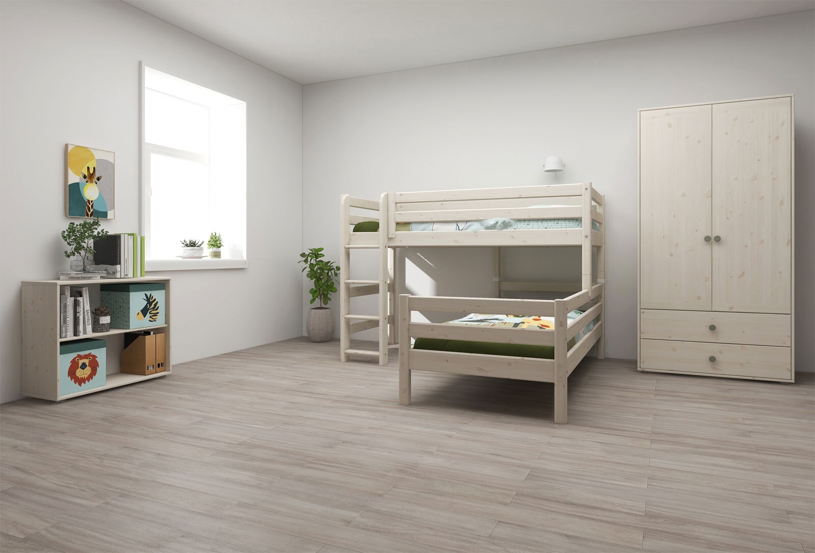 FLEXA Etagenbett CLASSIC mattweiß