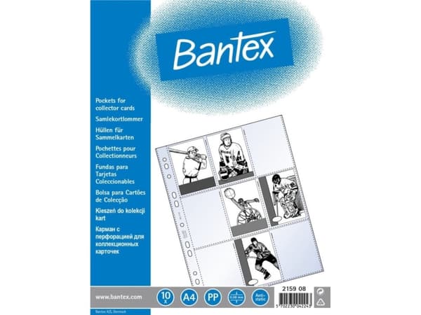 Bantex A4 lomme til samlekort transparent - (10 stk.)