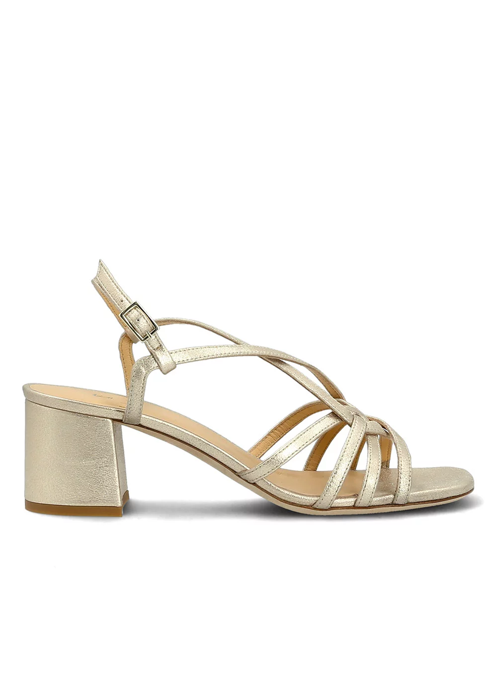 SANDALE AMBRE CUIR PLATINE