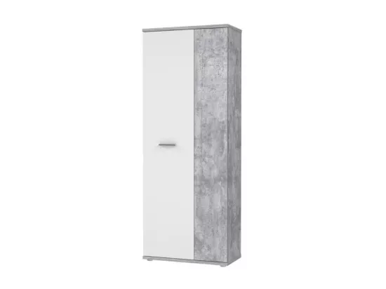 Armoire a chaussures style contemporain effet beton et blanc mat - L 69 cm
