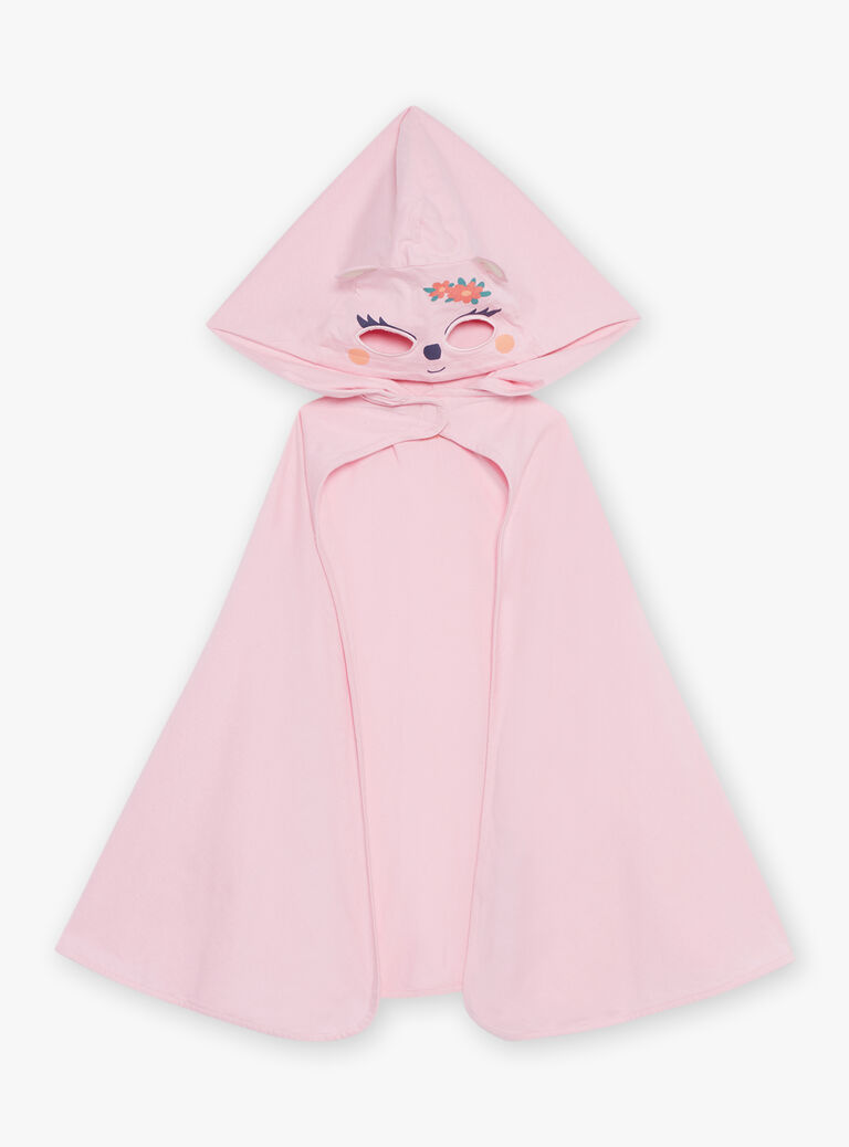 Pyjama deux pièces rose pâle en coton avec cape tête de koala