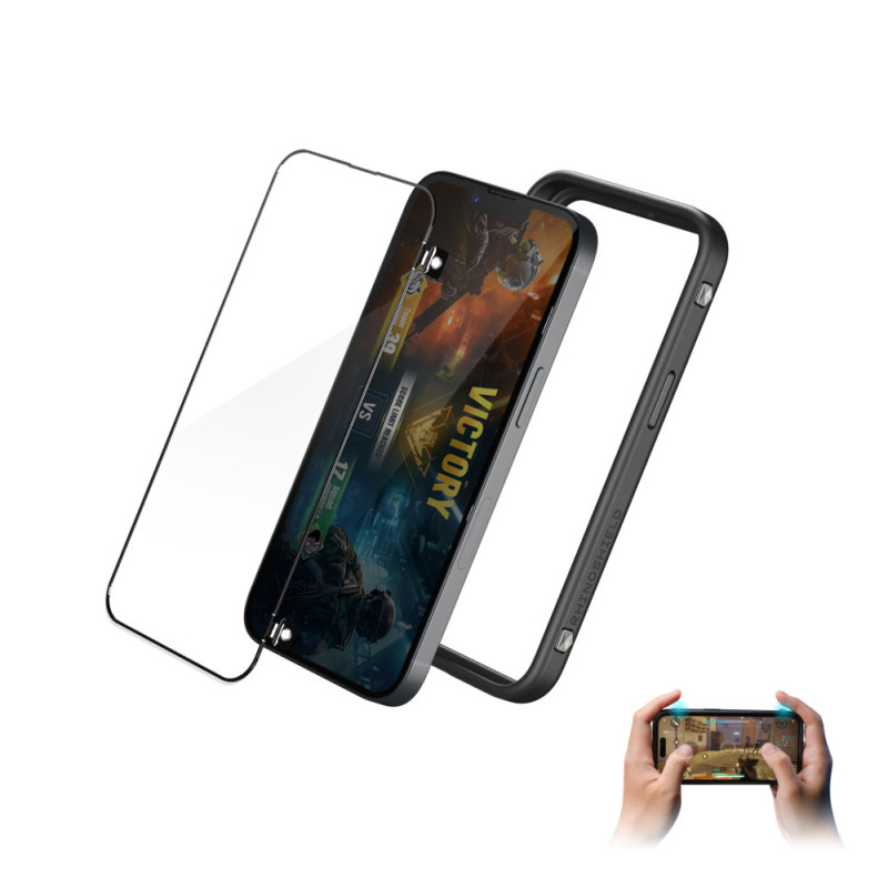iPhone 16 Pro Hardcase Hülle Gaming Case RhinoBuff FPS FPS Präzisions-Kit (GMC013273E) - Schwarz / Transparent