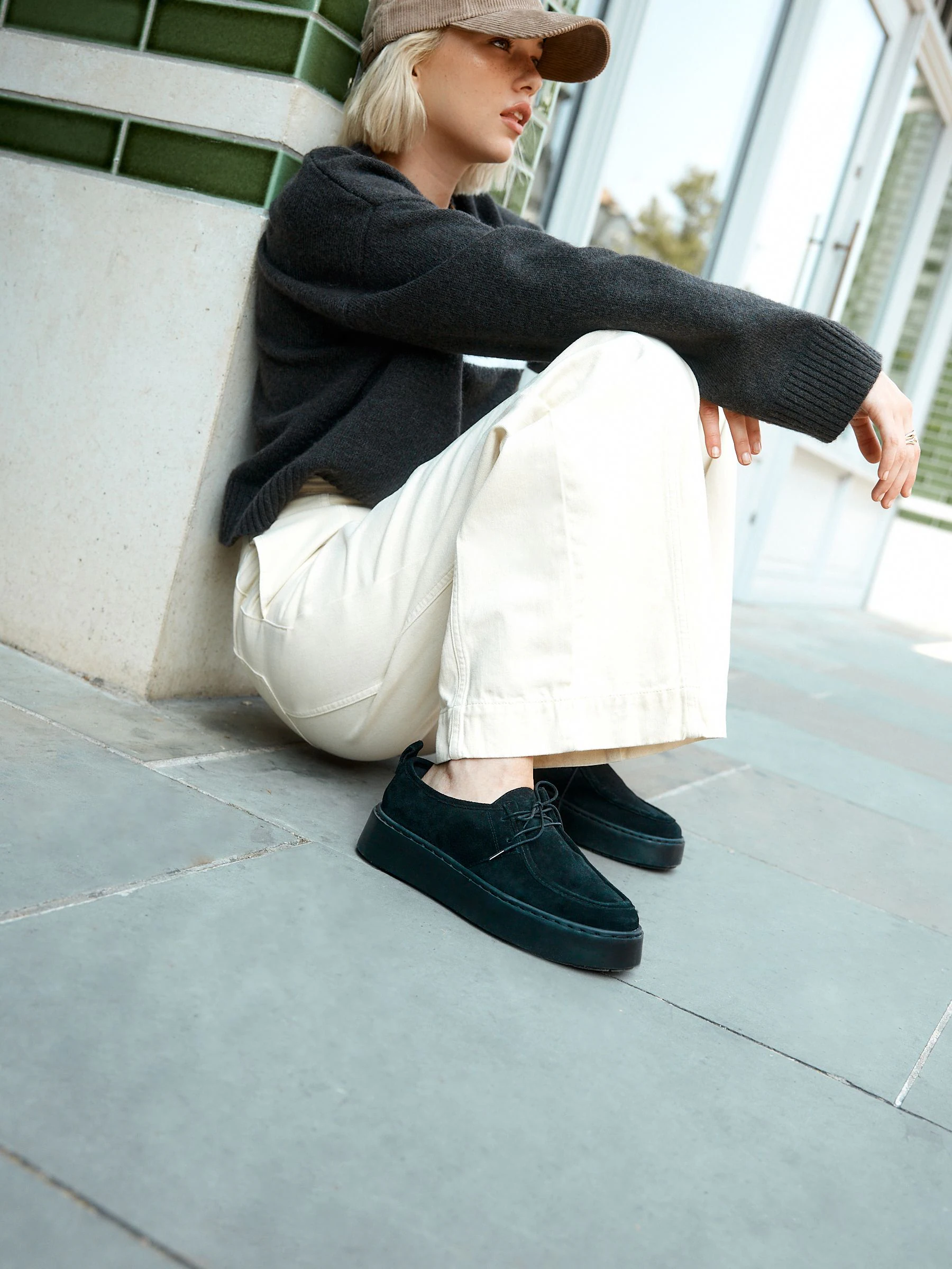 Zwart - Forever Comfort® Leather Casual Chunky Lace-Up Shoes