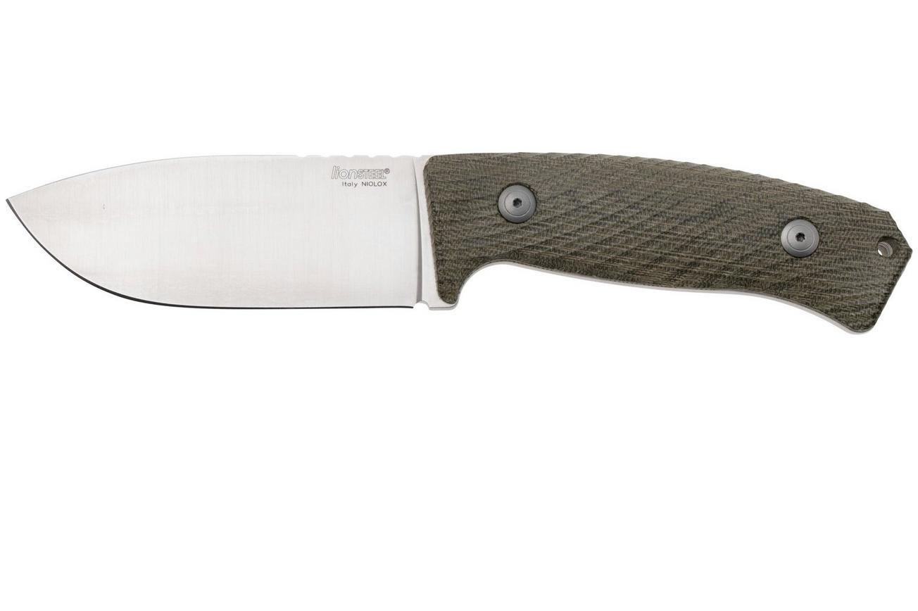 LionSteel M3 M3-CVG Green Canvas Micarta vaststaand mes