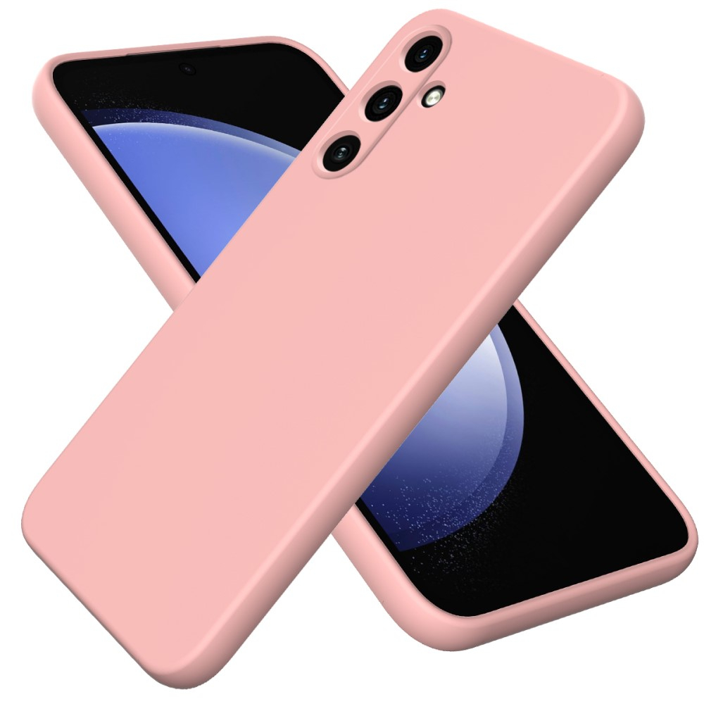 Samsung Galaxy A55 Silikon Case Hülle mit Kameraschutz   Handschlaufe - Rosa