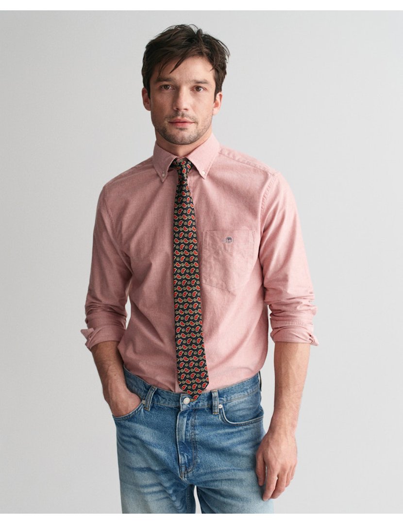 Classic long-sleeve oxford shirt Red