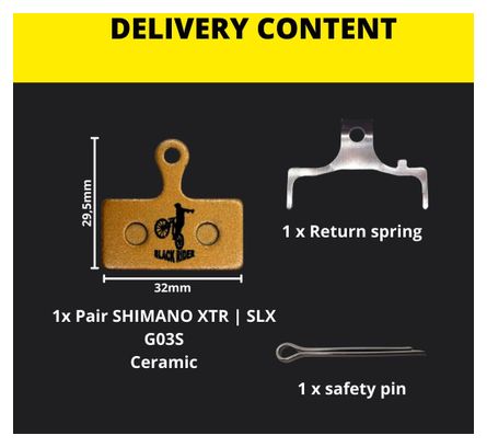 Paires de Plaquettes BLACK RIDER pour SHIMANO XT 2P XTR G03S Céramique 