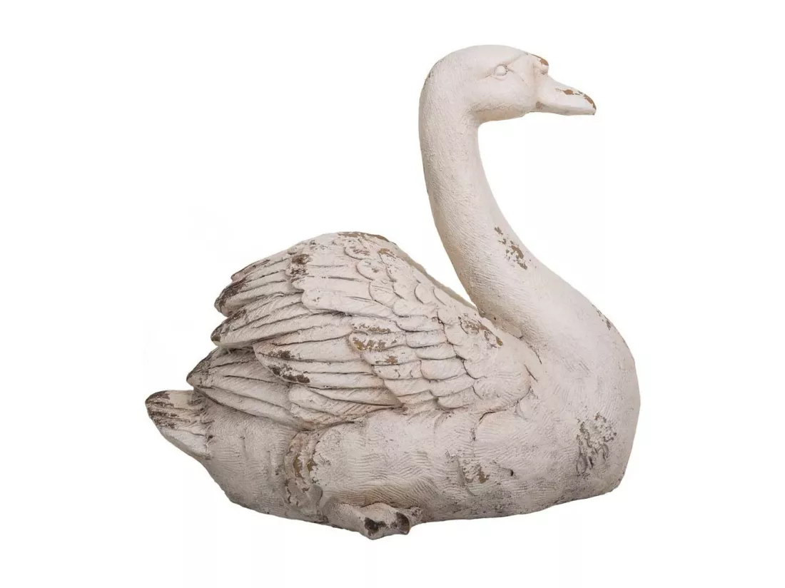 Cache-pot cygne décoratif en magnésie 51x35x48h