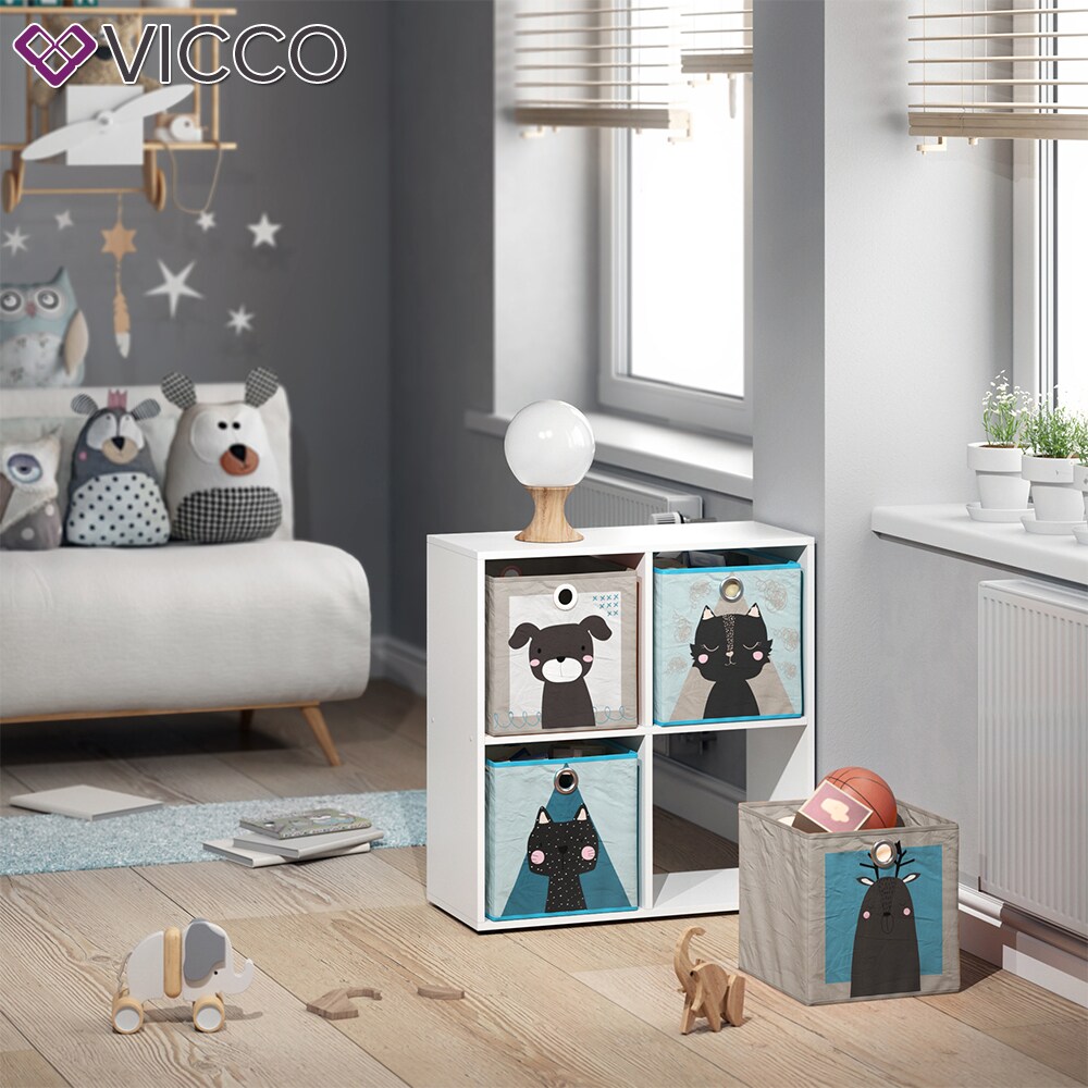 VICCO 2er Set Faltbox 30x30 cm Kinder Faltkiste Aufbewahrungsbox Regalkorb