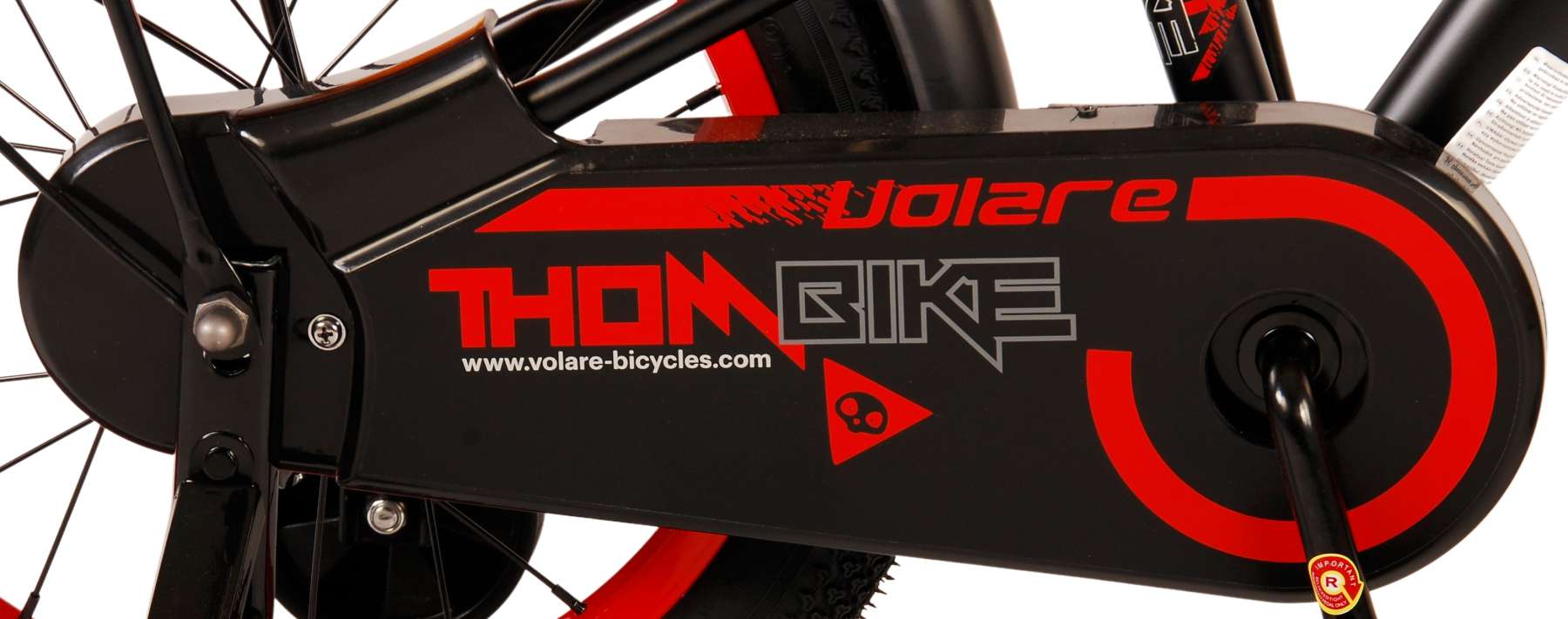 Kinderfahrrad Thombike für Jungen 16 Zoll Kinderrad in Schwarz Rot