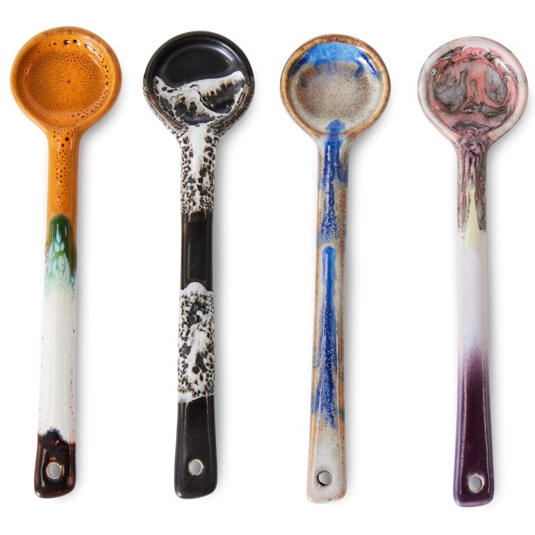 HKliving 70's Ceramic lepels M set van 4 force