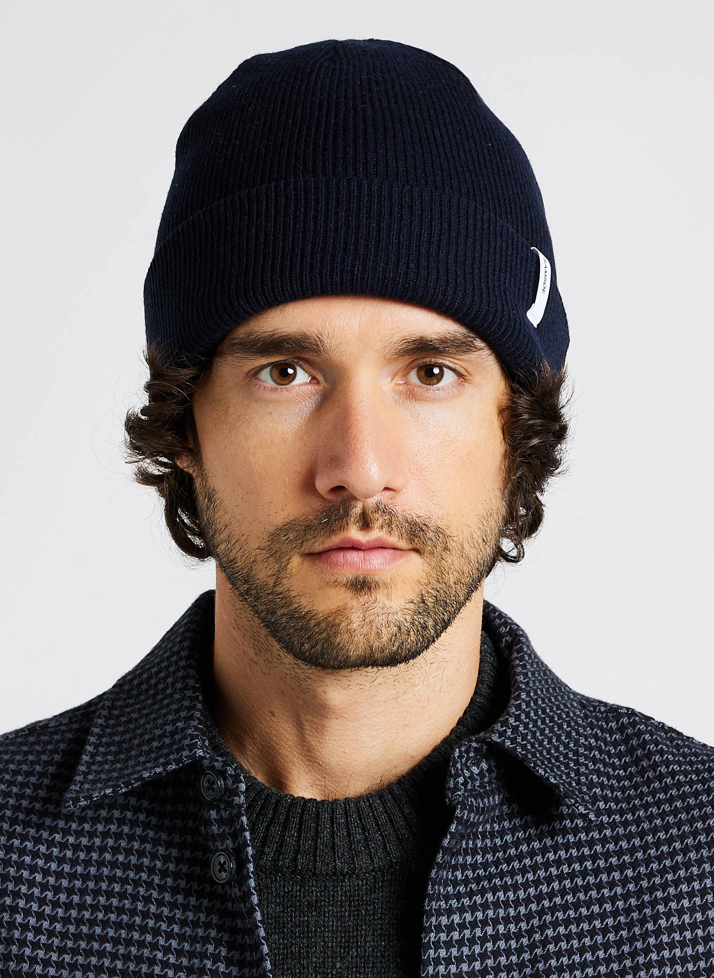 Bonnet à revers en laine | Bleu