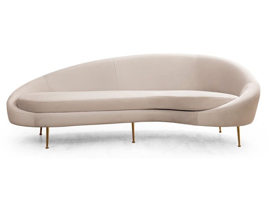 CONCEPT1 - Canapé tissu Eses 3 places droite beige 255 x 120 x h85