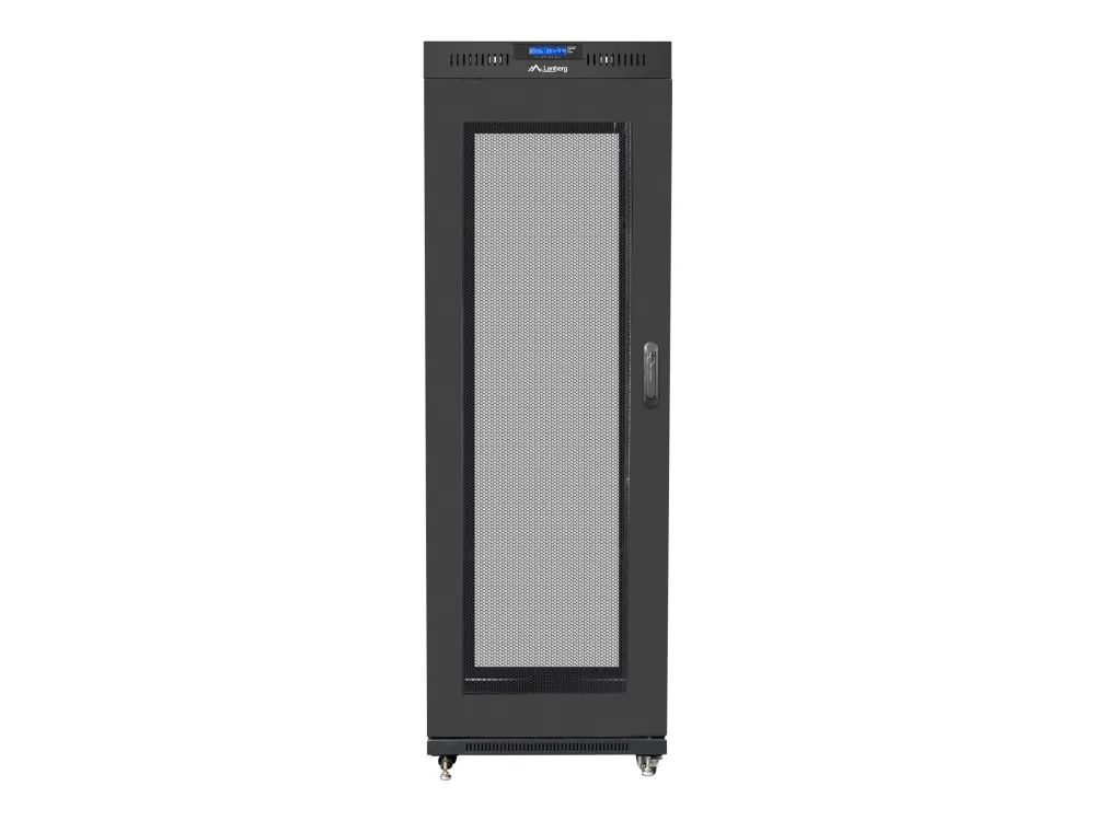 Lanberg - Rack kabinet - med display, 4 køleblæsere - sort, RAL 9004 - 37U - 19