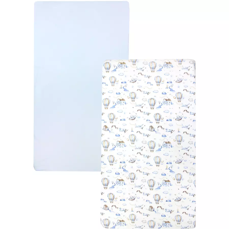 TupTam Baby Kinder Spannbettlaken 2er Pack blauweiß