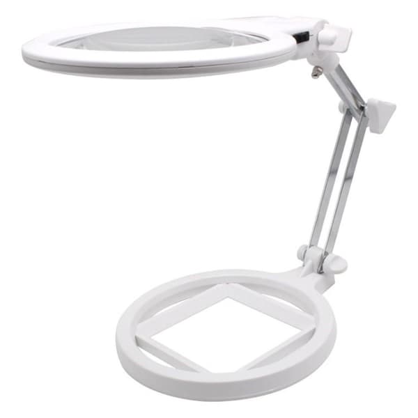 Sammenleggbar stor forstørrelsesglass med LED-lampe 2,5 x 130mm