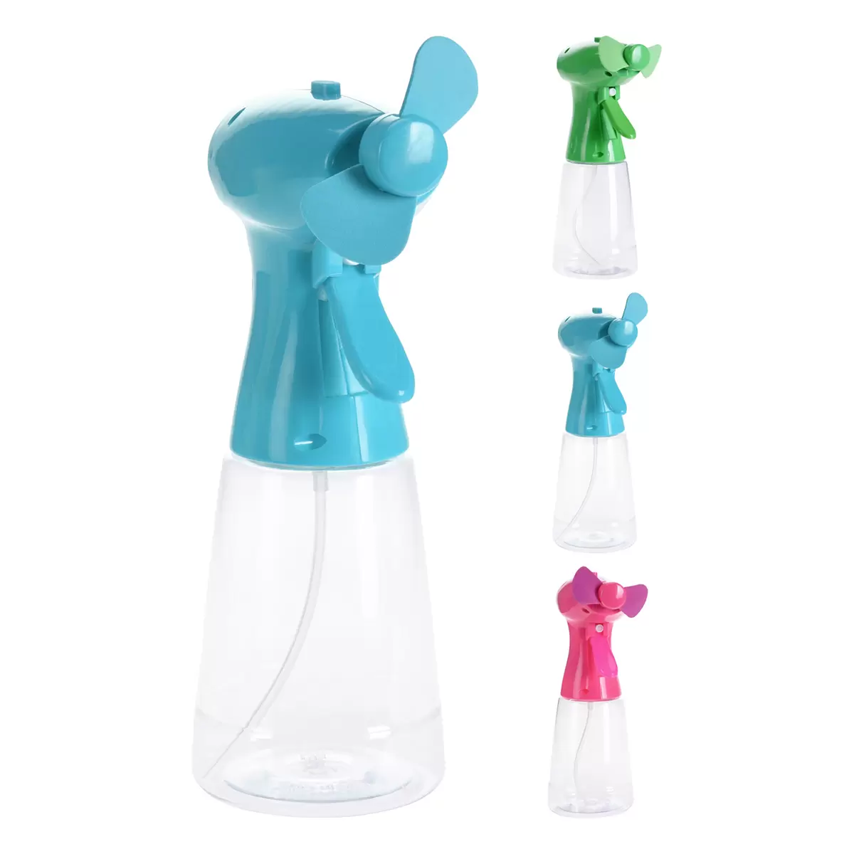 Wassersprüher mit Ventilator blau,grün,pink