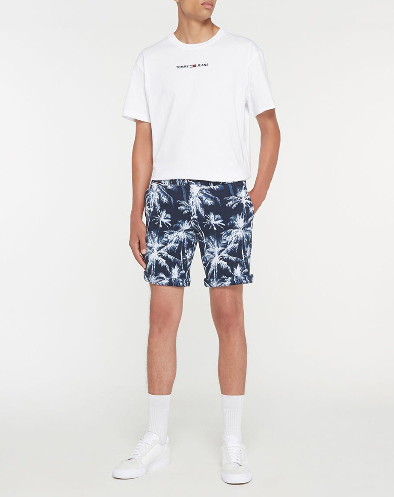 Tommy Hilfiger Bermuda 100% Coton Bio Brooklyn Palm bleu marine