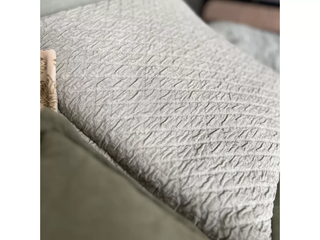 Now's Home - Coussin En Coton Gauffre Vert 45x45cm Gali