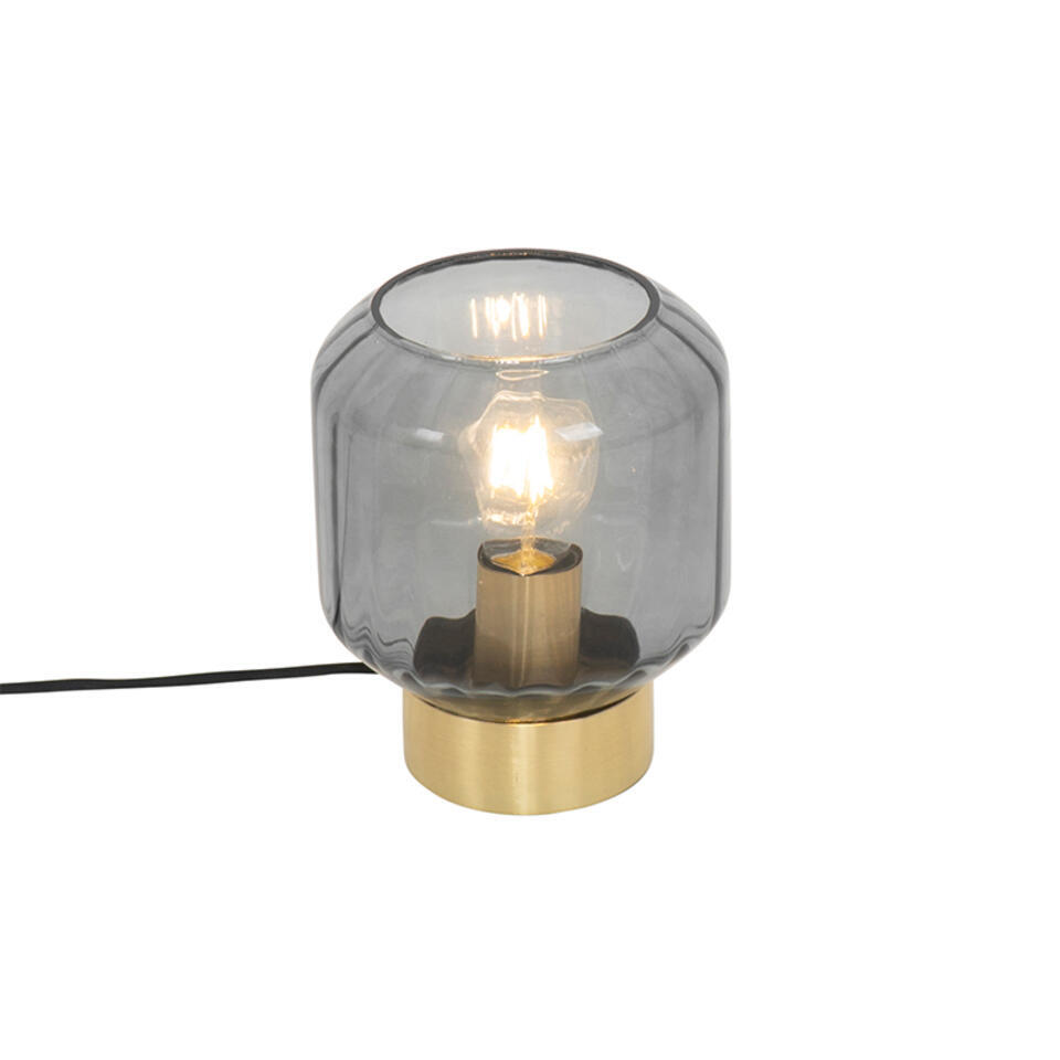 Qazqa tafellampen stiklo goudkleurig e27