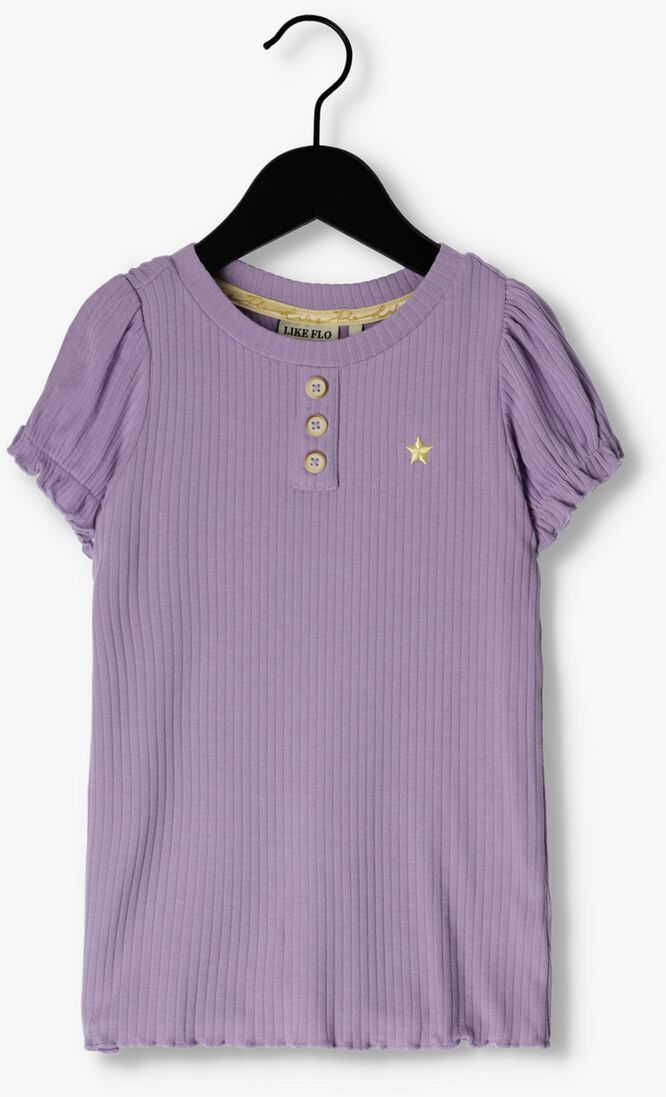 LIKE FLO lila like flo t-shirt solid rib ss tee