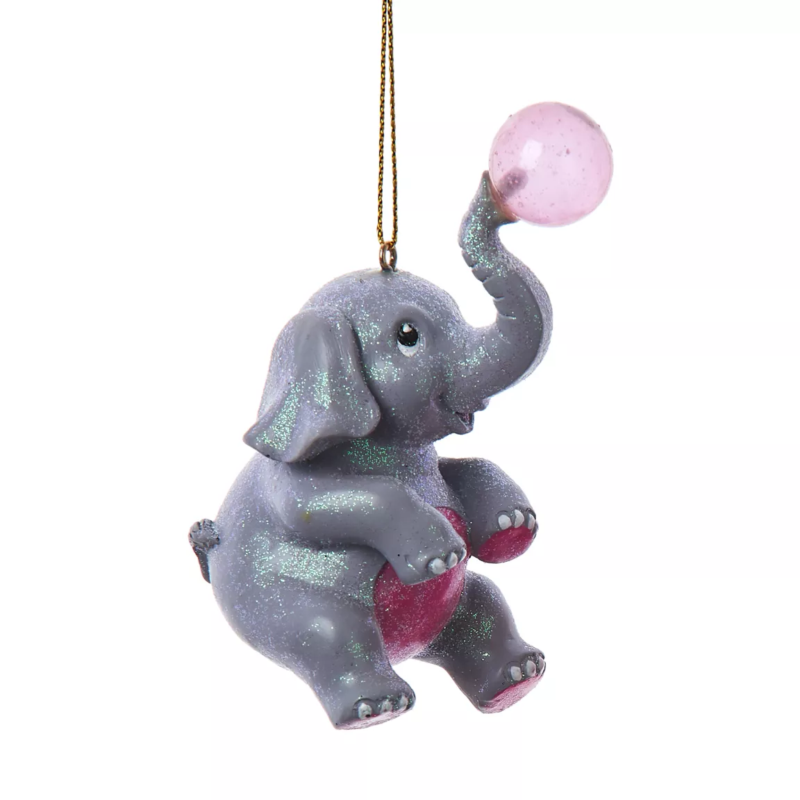Suspension de Noël (H7 cm) Éléphant et boule de gomme