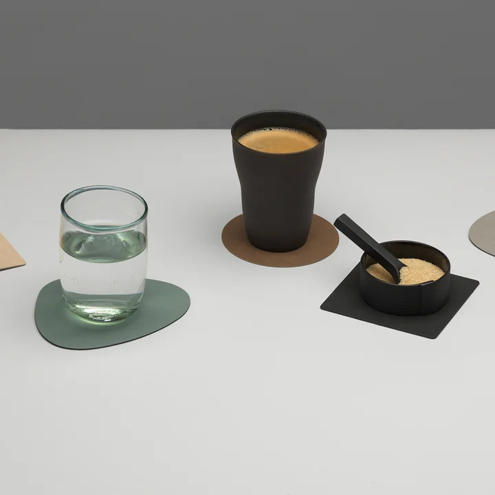 Lind DNA - Glasuntersetzer Curve, Corduroy clay braun