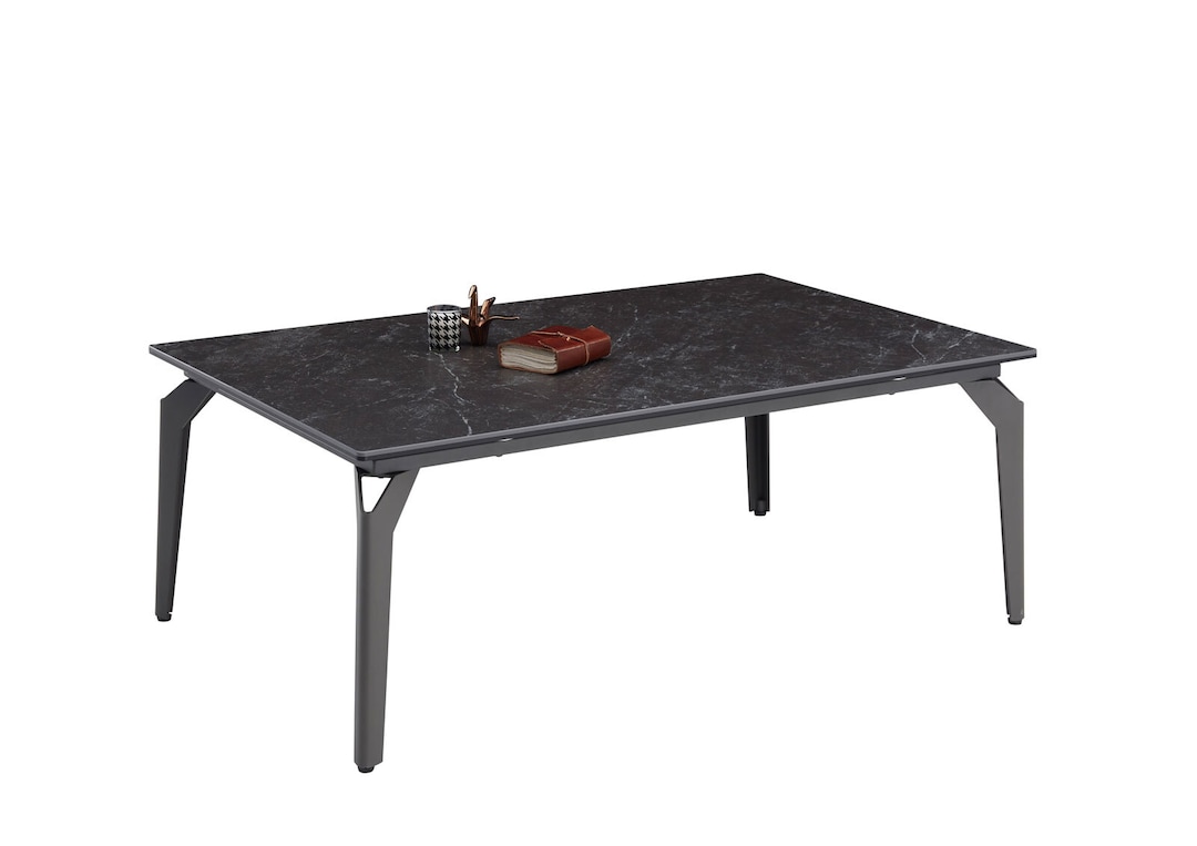 Couchtisch Bibi 110x40,5x70 cm Metall/Keramik schwarz
