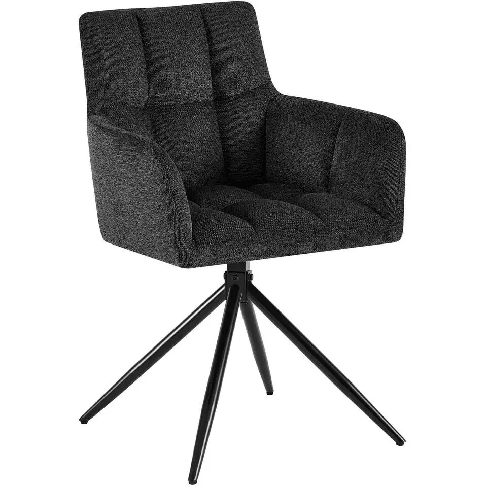CLP Eetkamerstoel Jonah zwart Frame - Stof - zwart
