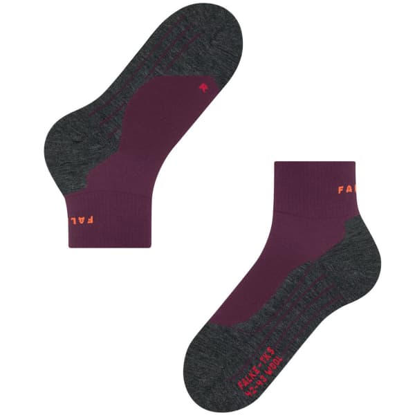 Chaussette randonnée FALKE TK5 WANDER WOOL SHORT W DARK MAUVE