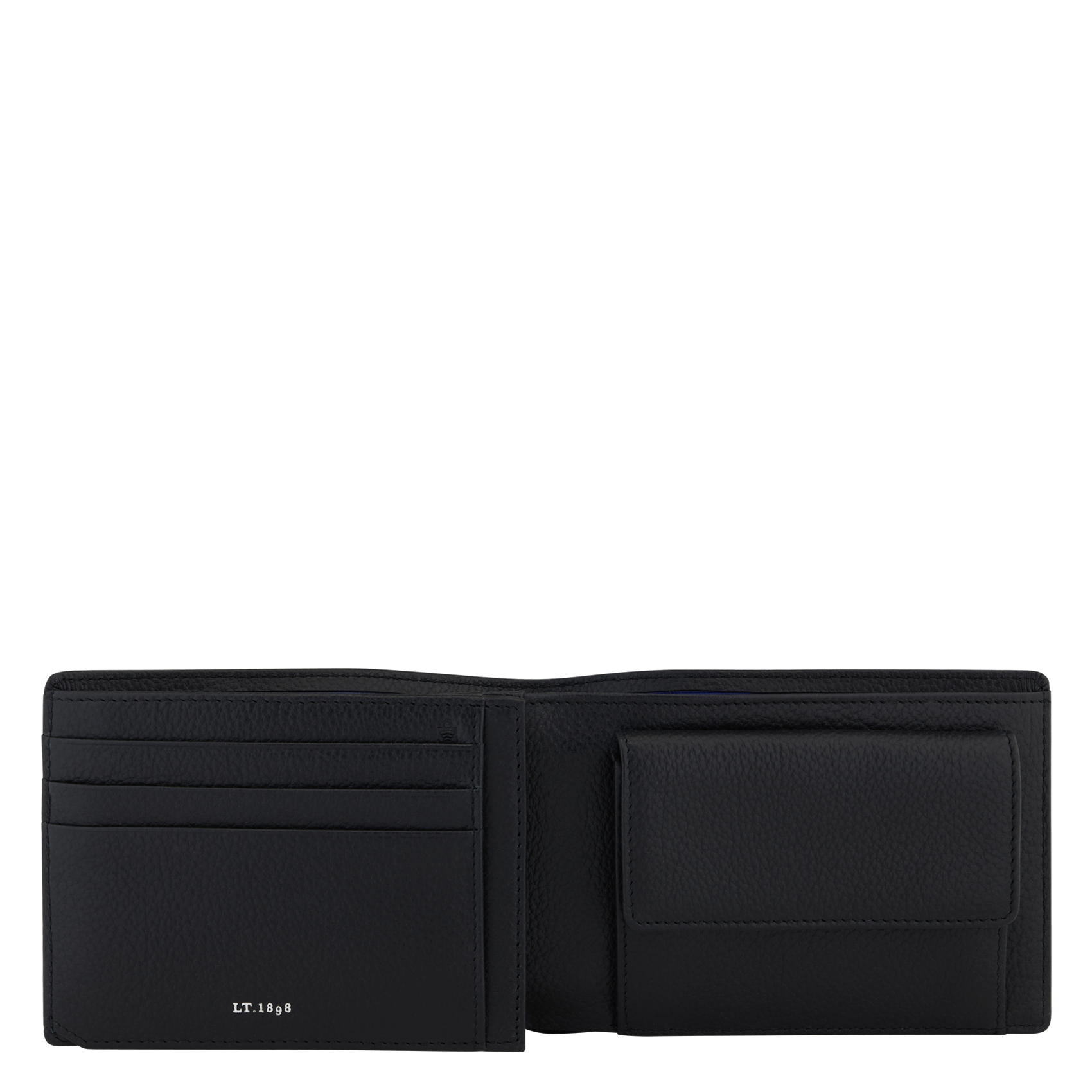 EMILE - Portefeuille horizontal en cuir grainé | Noir