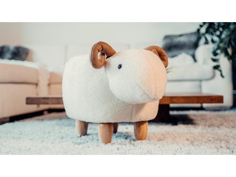zoosy Kinderhocker Schaf Berta Weiss Taburett in Schafform