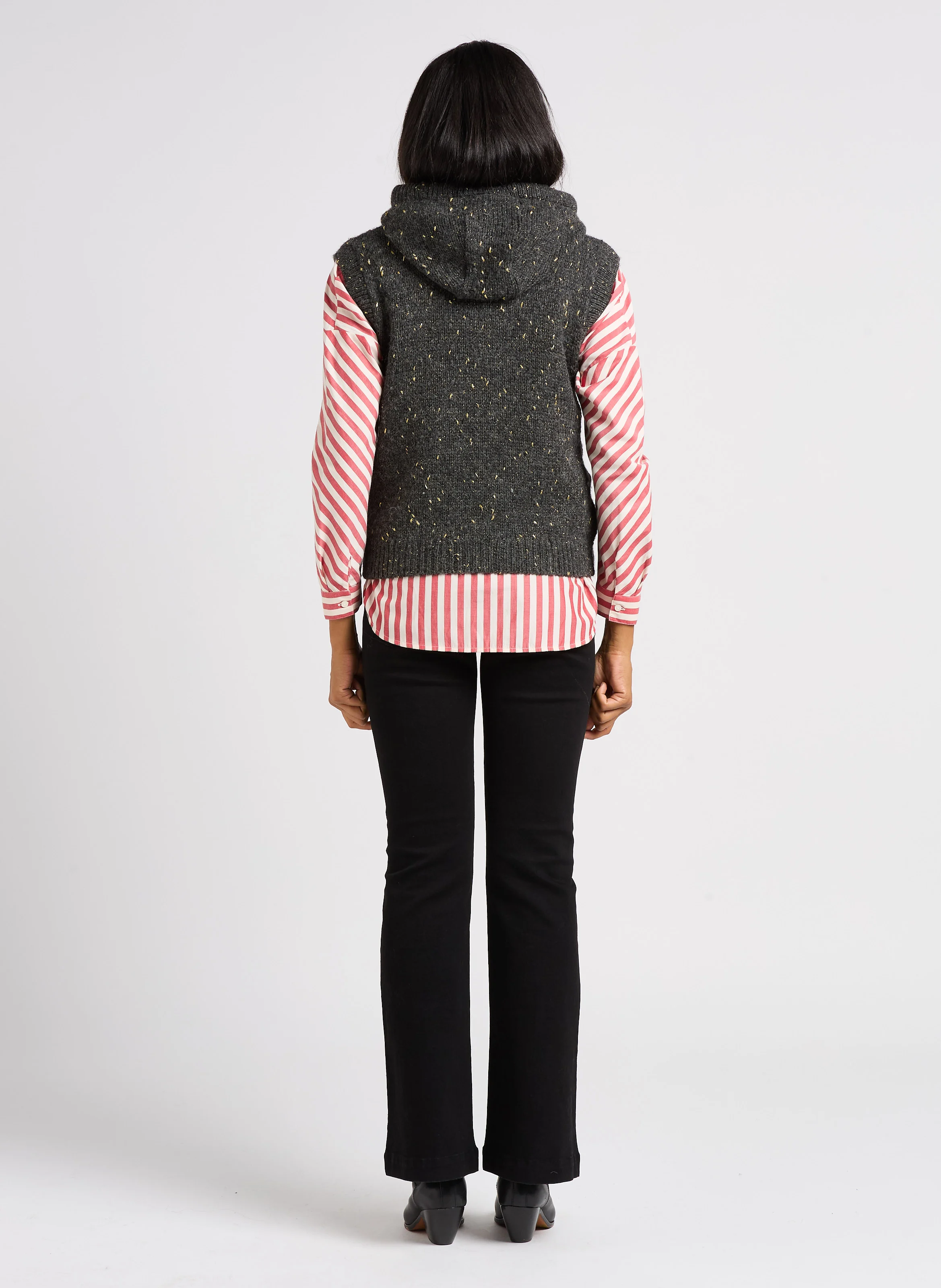 Jean boot-cut en coton mélangé | Noir